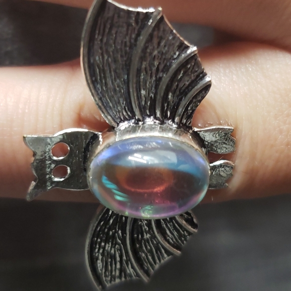 Rainbow Topaz Bat Ring - Picture 7 of 9